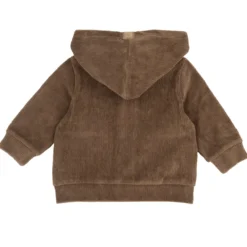 Cardigan aperto con zip e cappuccio