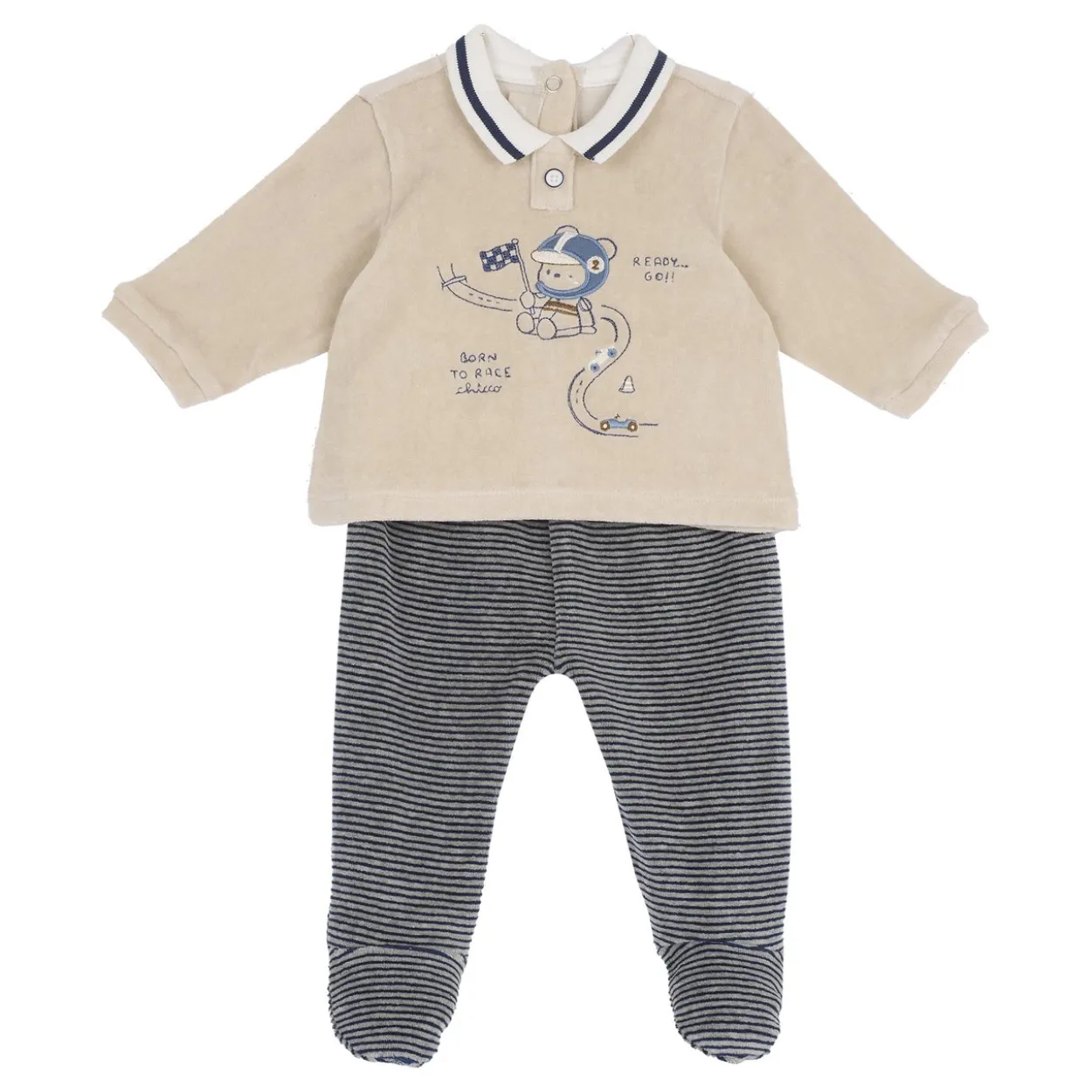 Completo maglia e pantaloni con piedini