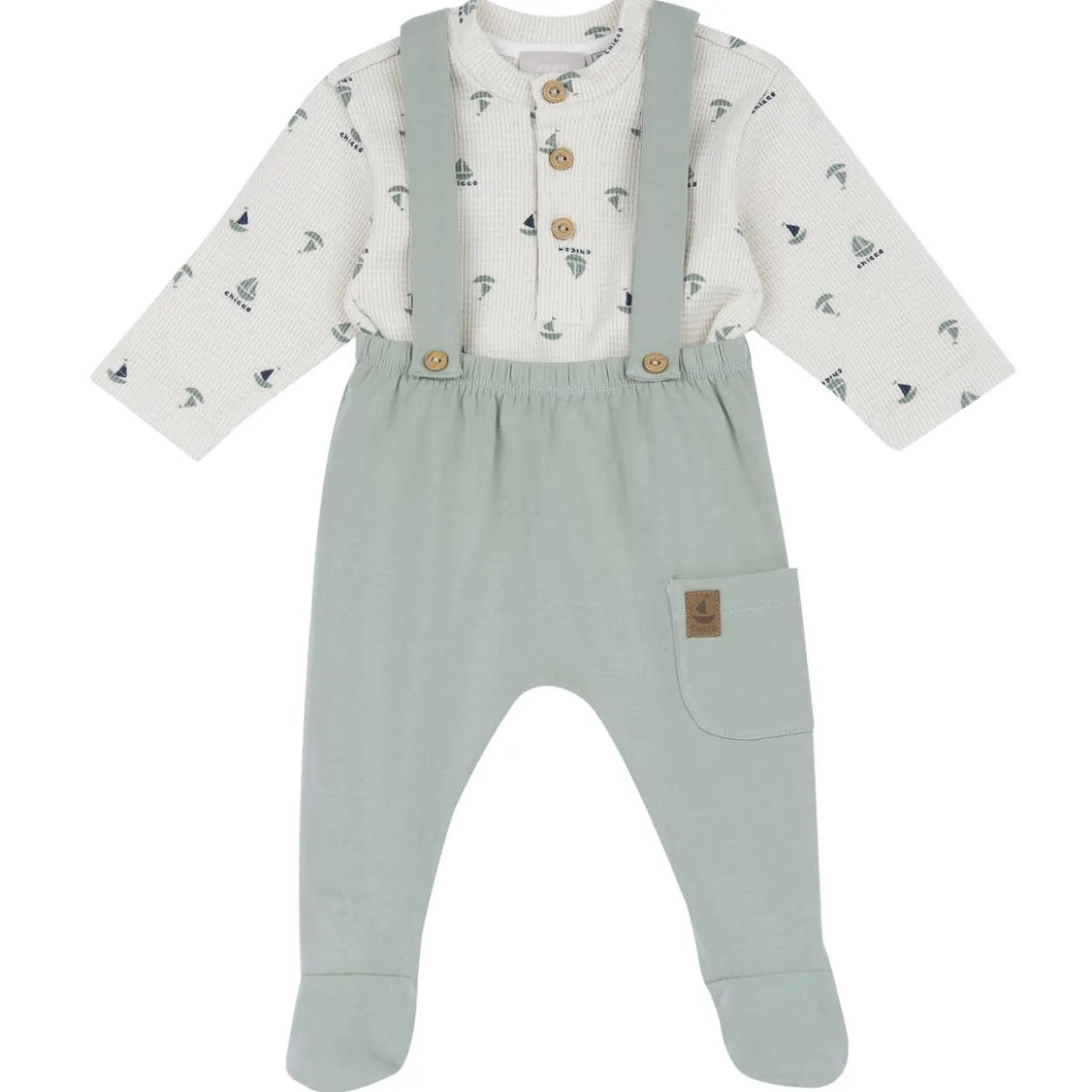 Completo maglia e pantaloni con piedini