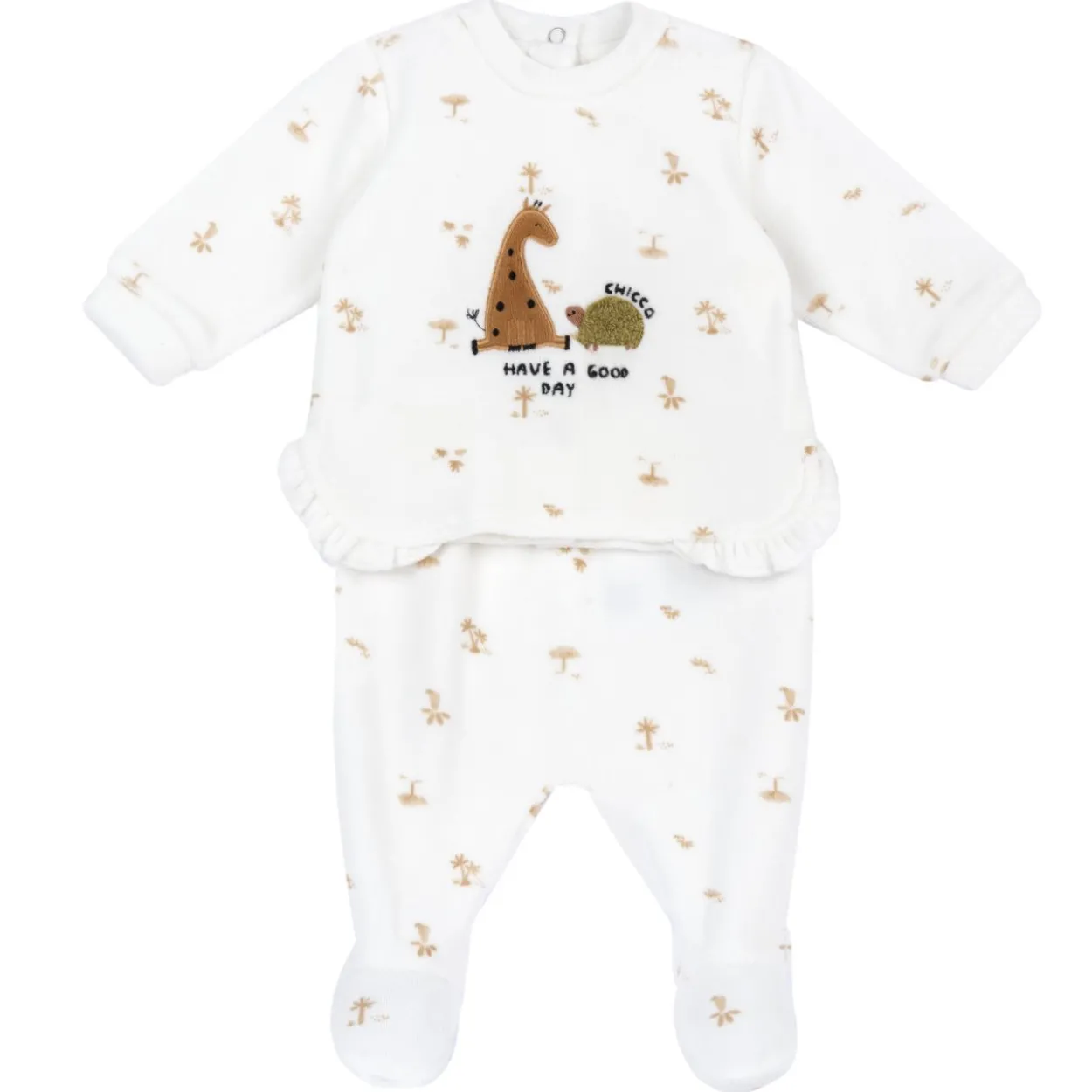 Completo maglia e pantaloni con piedini