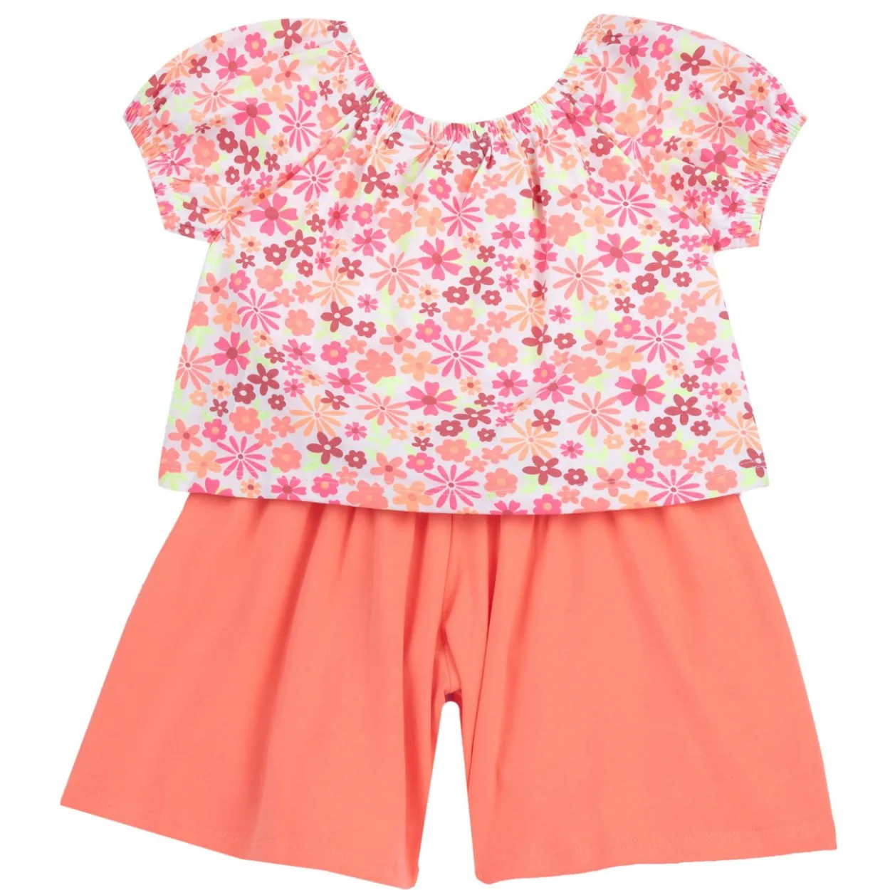 Completo maglietta fantasia con pantaloni corti