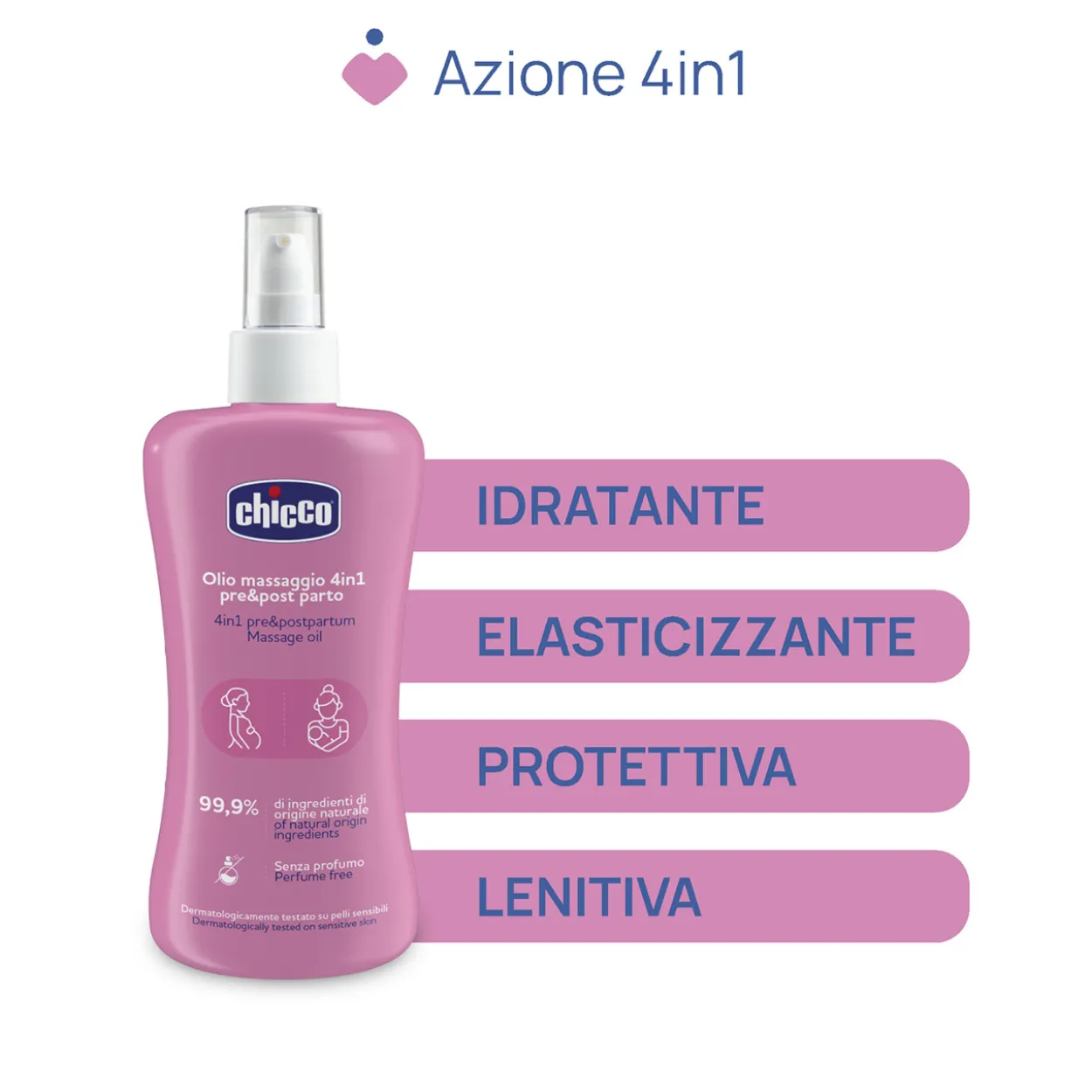 Olio per massaggio pre e post parto 4in1