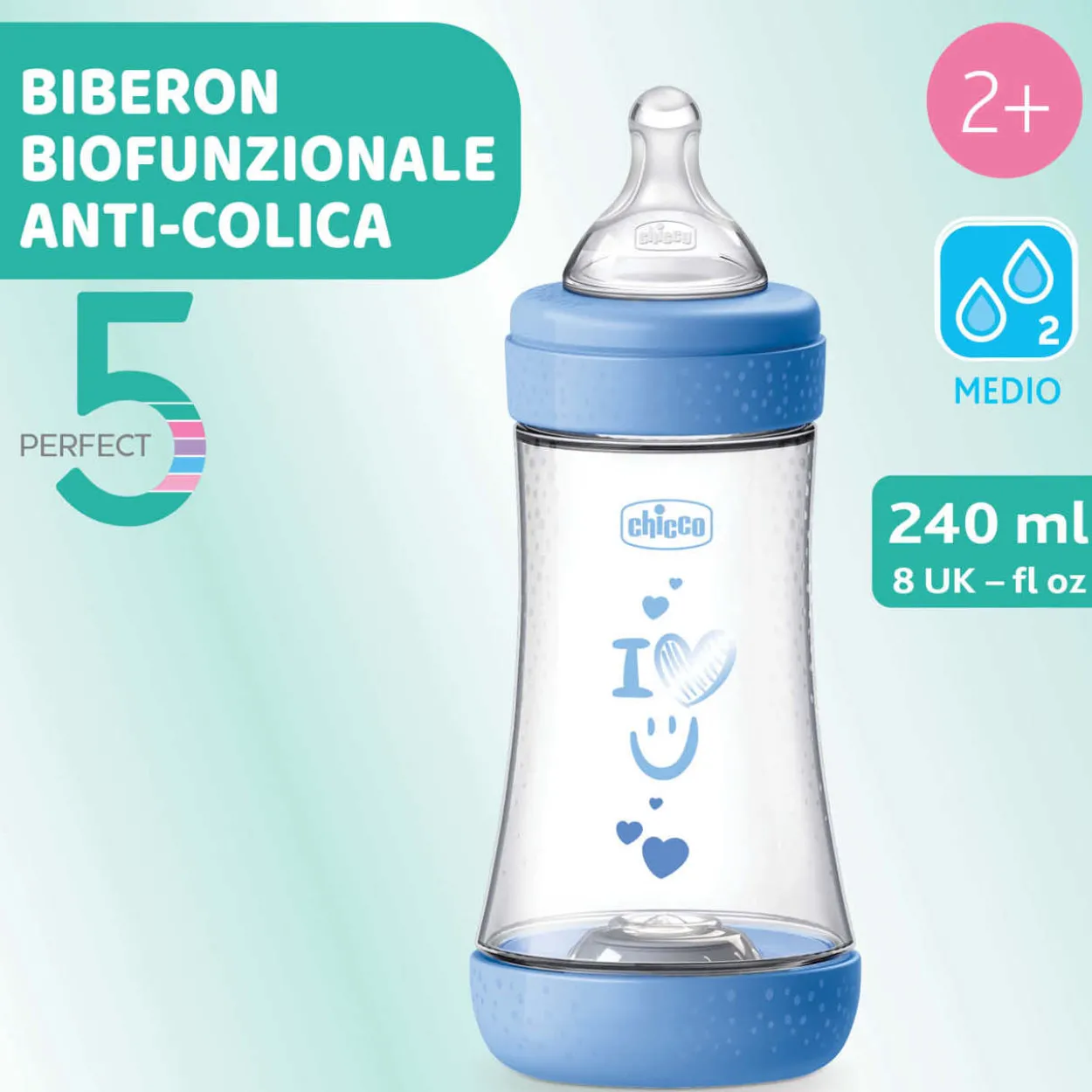 Perfect 5 Biberon 240 ml - Flusso medio