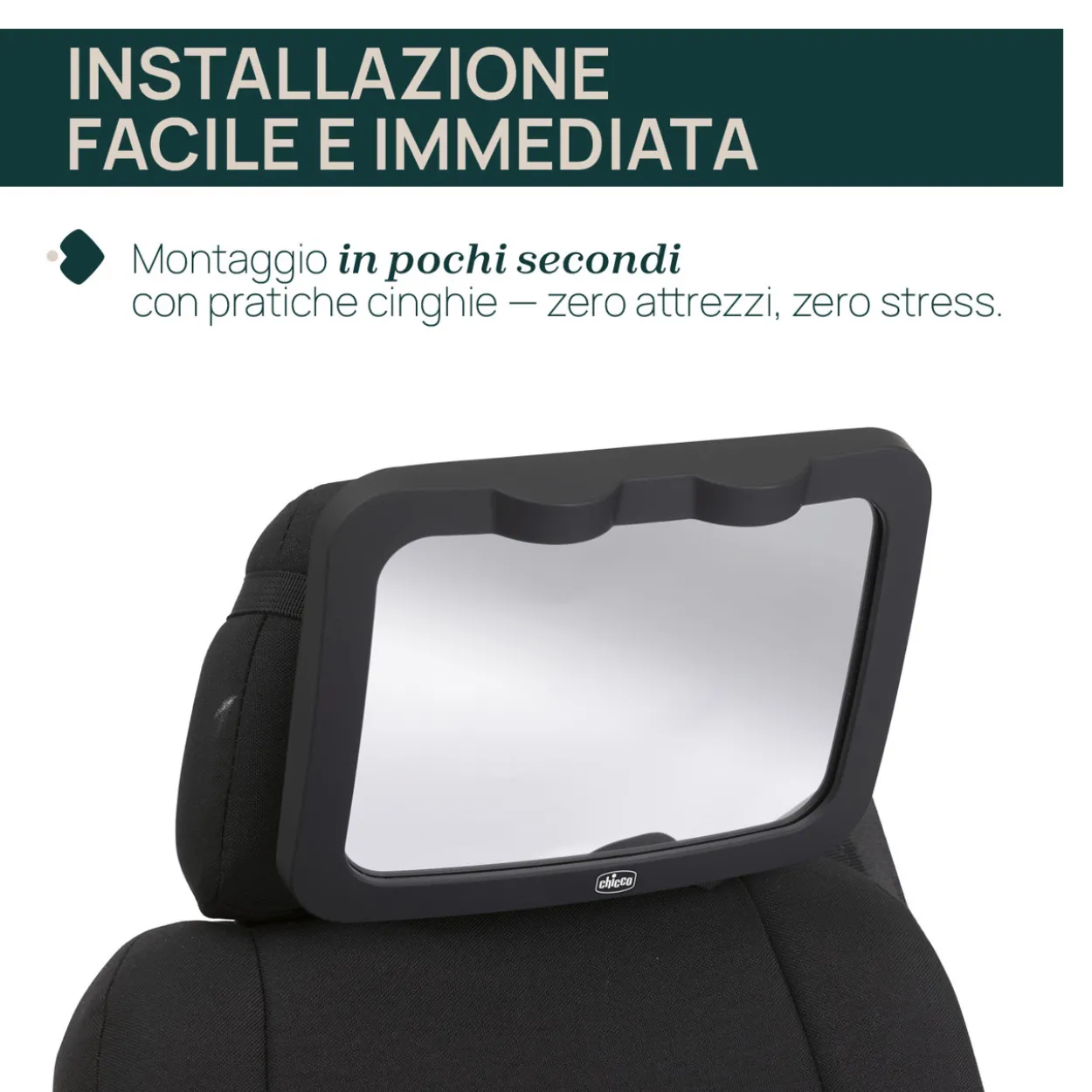 Specchio retrovisore LED per sedile posteriore
