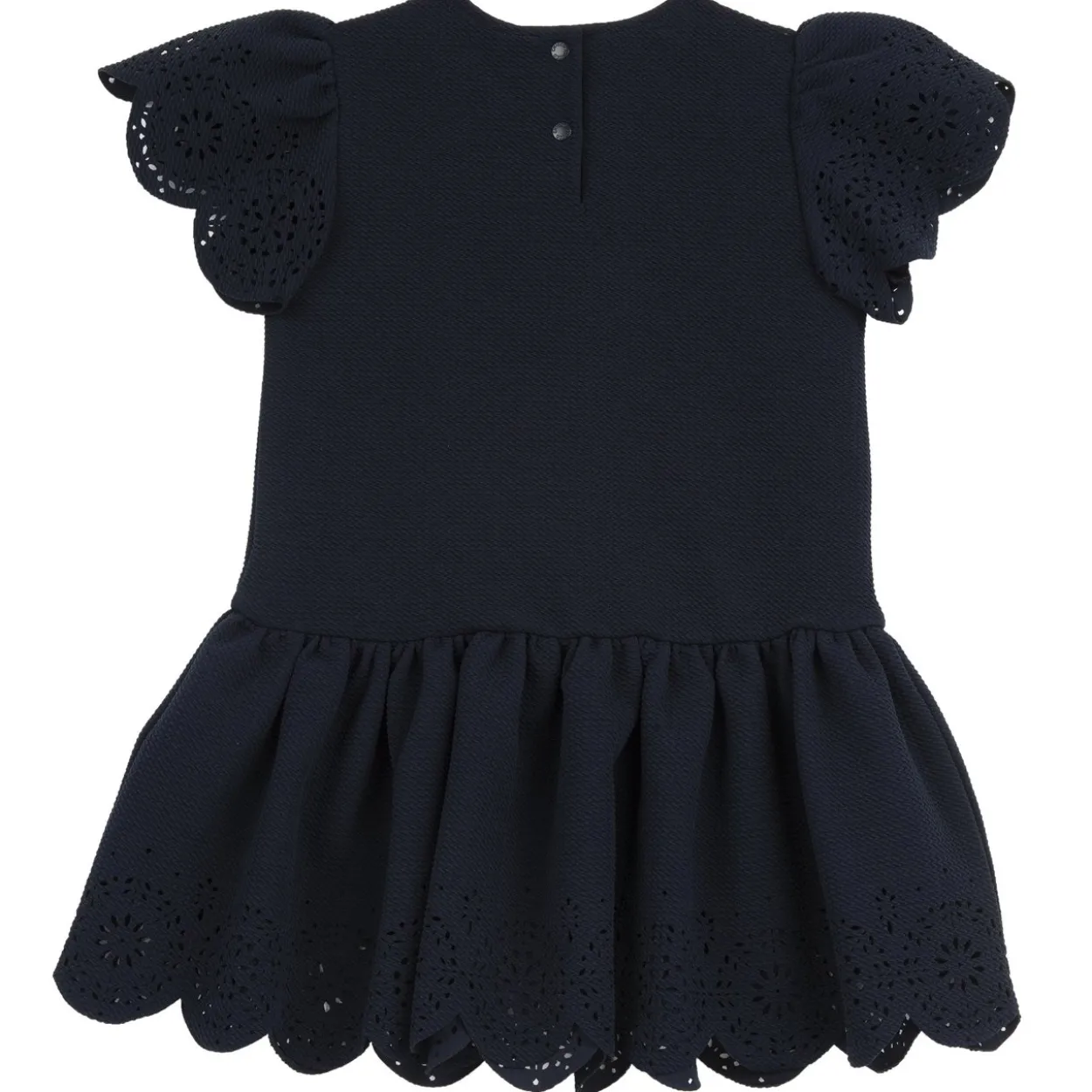 Vestito manica corta con smerlo