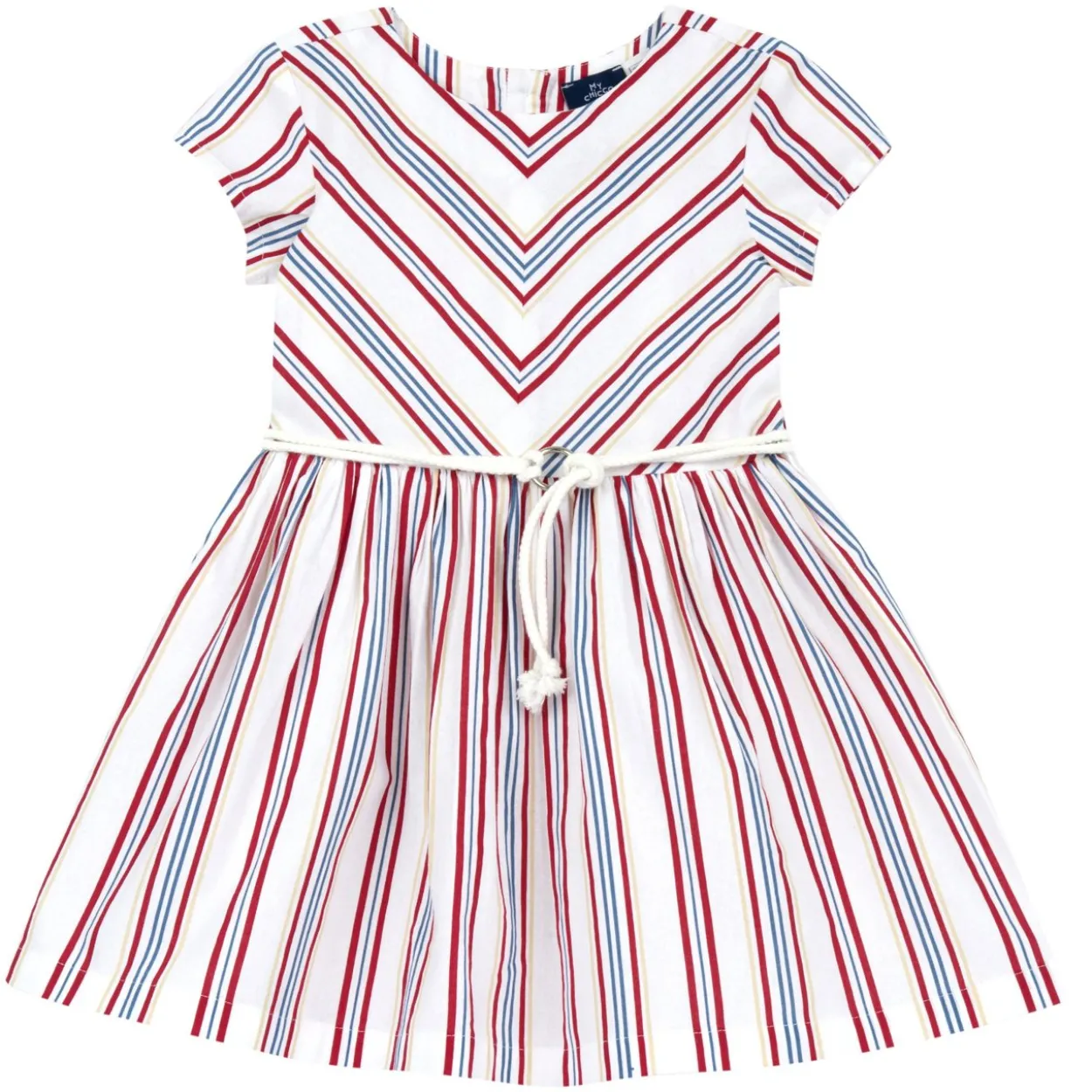 Vestito manica corta con stampa rigata