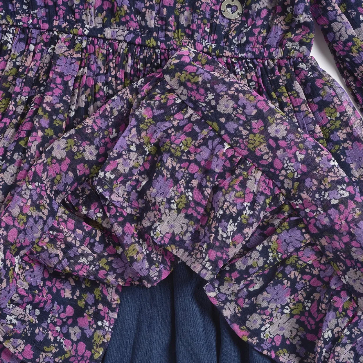 Vestito manica lunga con stampa floreale