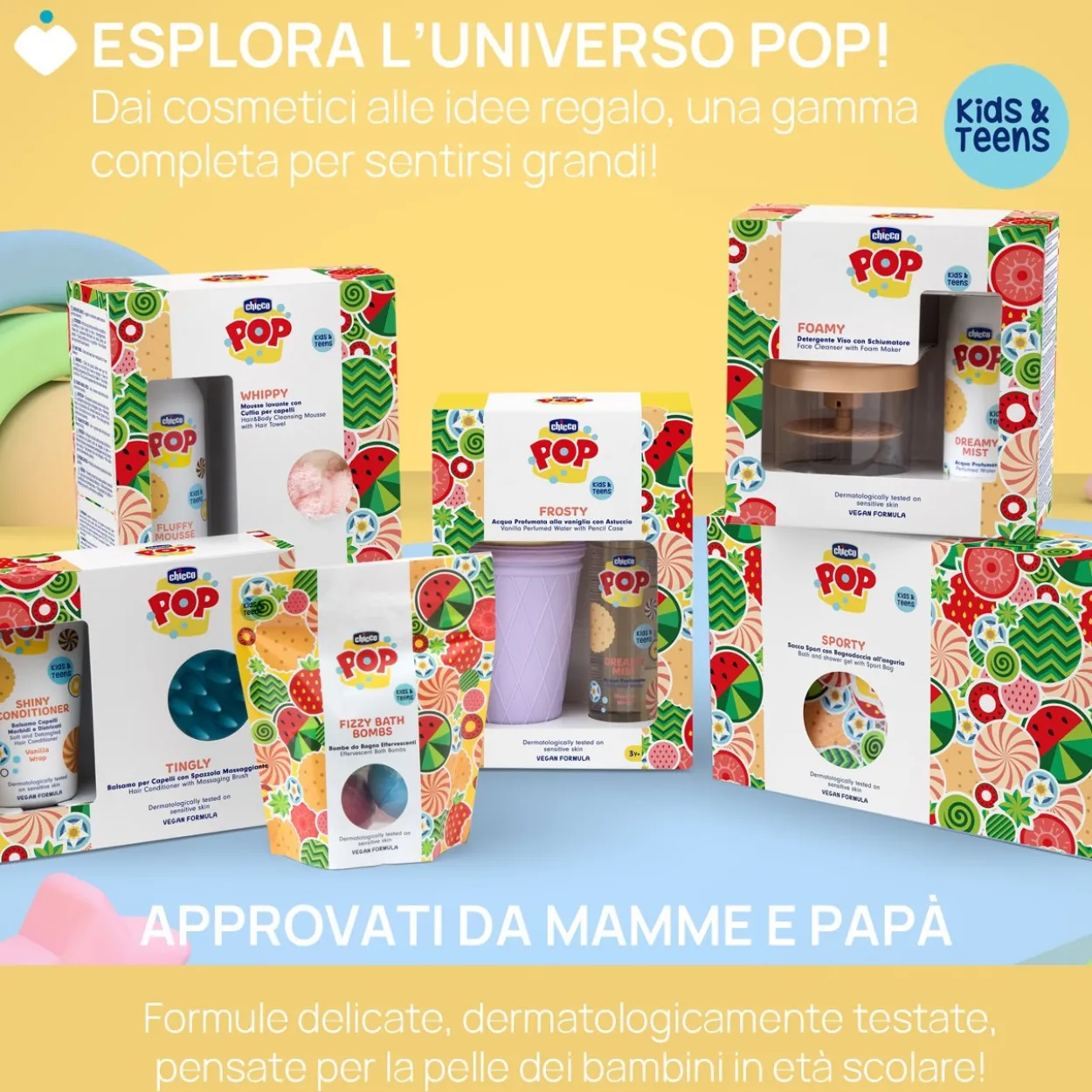 WHIPPY GIFT SET - MOUSSE LAVANTE CORPO E CAPELLI 200ML CON CUFFIA