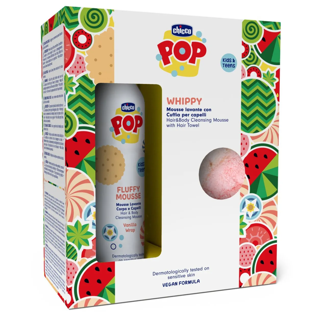 WHIPPY GIFT SET - MOUSSE LAVANTE CORPO E CAPELLI 200ML CON CUFFIA