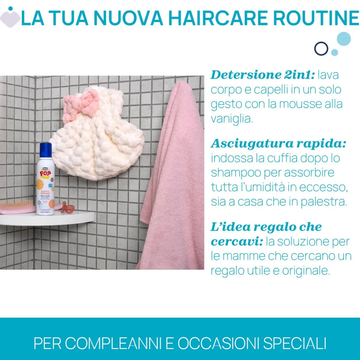 WHIPPY GIFT SET - MOUSSE LAVANTE CORPO E CAPELLI 200ML CON CUFFIA